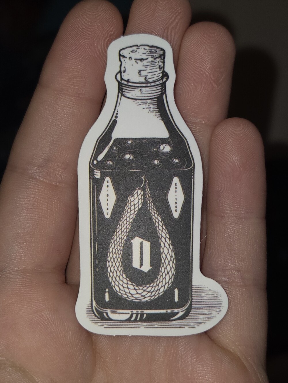 Black Bottle Illustration Sticker - Home Art